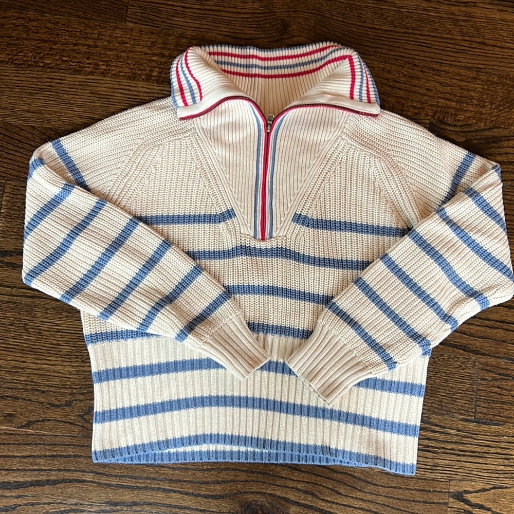 J Crew Half-Zip Cropped Pullover Sweater